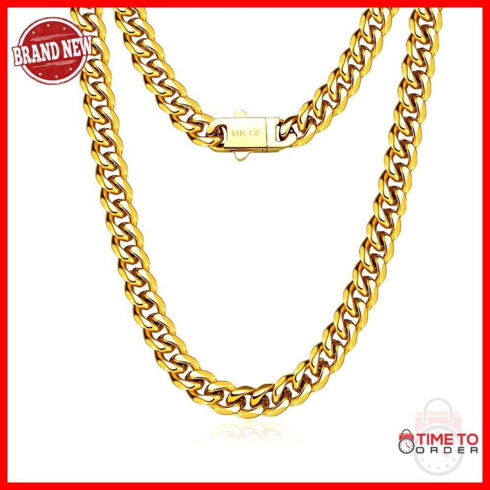7mm Cuban Link Chain Necklace for Men, 925 Sterling Silver Stainless Steel